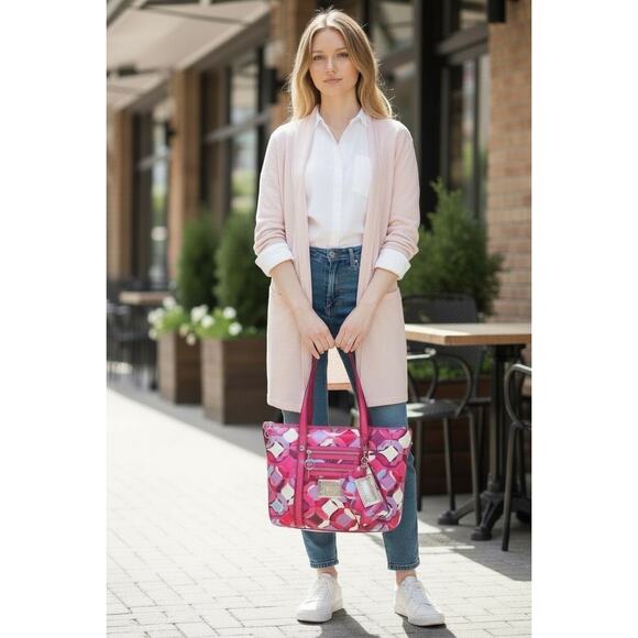 Y2K Coach 14747 Poppy Kaleidoscope Glam Tote/Crossbody/Wristlet Set - Picture 16 of 16